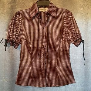 Bettie Page tie neck shirt